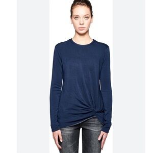 Stateside Sz large modal stretch fleece lined Black Long Sleeve Top L